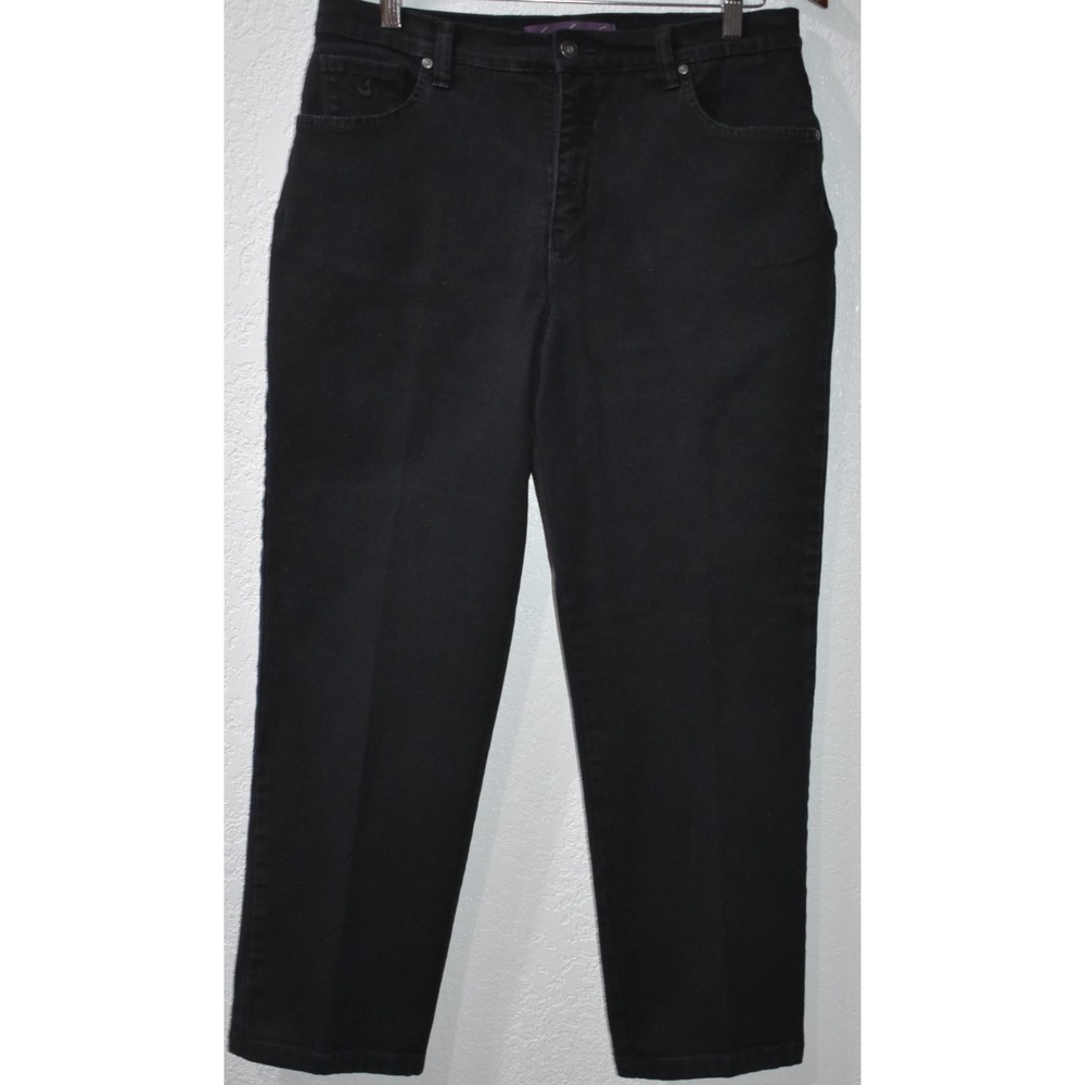 Gloria Vanderbilt‎ Amanda Jeans 12 BLACK Stretch Denim (W32xL27.5) Comfy Classic